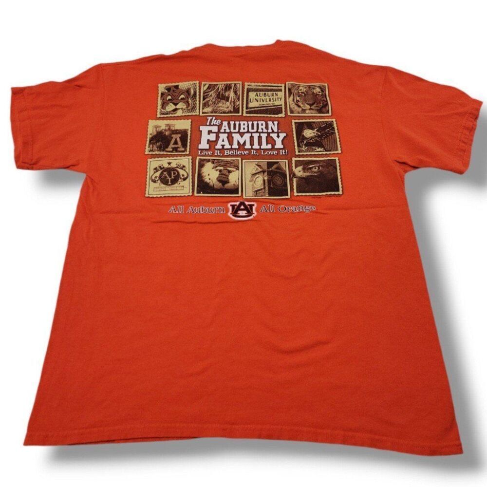 Auburn University Shirt Size Large L All Auburn All Orange Graphic Print T-Shirt - Picture 5 of 7
